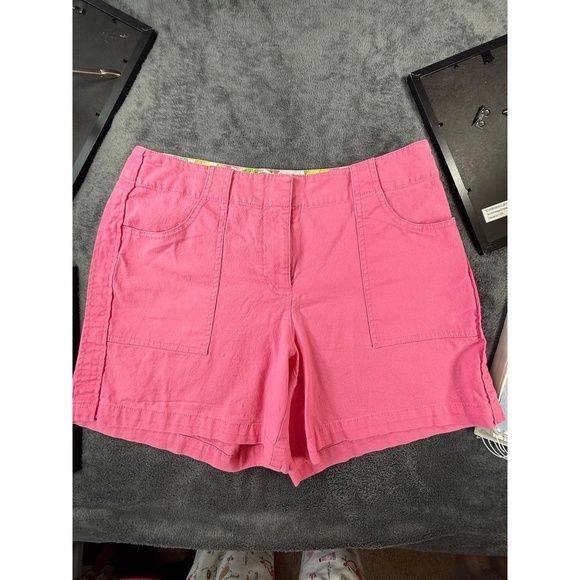 Liz Claiborne Womens Size 12 Pink Casual Stylish Patch Pocket Shorts Boho Chic - Picture 1 of 7